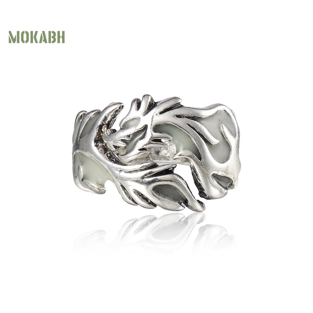 Nhẫn Hình Rồng Phát Sáng Trong Bóng Tối Có Thể Điều Chỉnh Kích Thước Thời Trang Trang Sức Hình Học Cho Nam