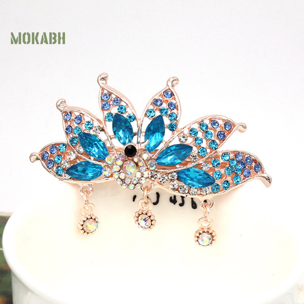 Kẹp Tóc Hình Bướm / Chim Công Đính Đá Thanh Lịch Cho Nữ