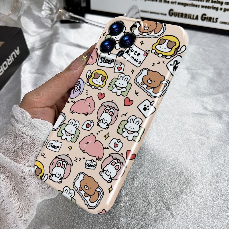 Ốp Điện Thoại Họa Tiết Hoạt Hình Gấu / Thỏ Dễ Thương Cho Iphone Xsmax XS7plus8 iPhone13 / Film 14pro / / xr Apple 1211 MYSI