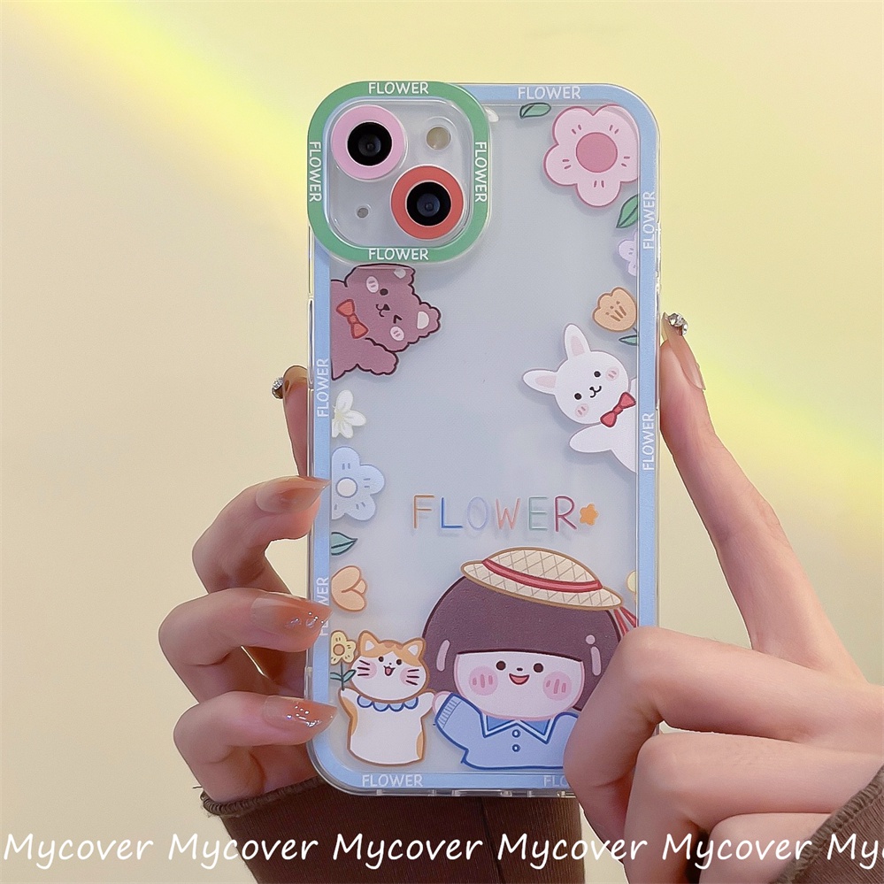 Ốp Điện Thoại Silicon Họa Tiết Hoạt Hình Cô Gái Dễ Thương Cho iPhone 11 12 13 14 Pro Max X Xr Xs 8 7 6 Plus SE 2020