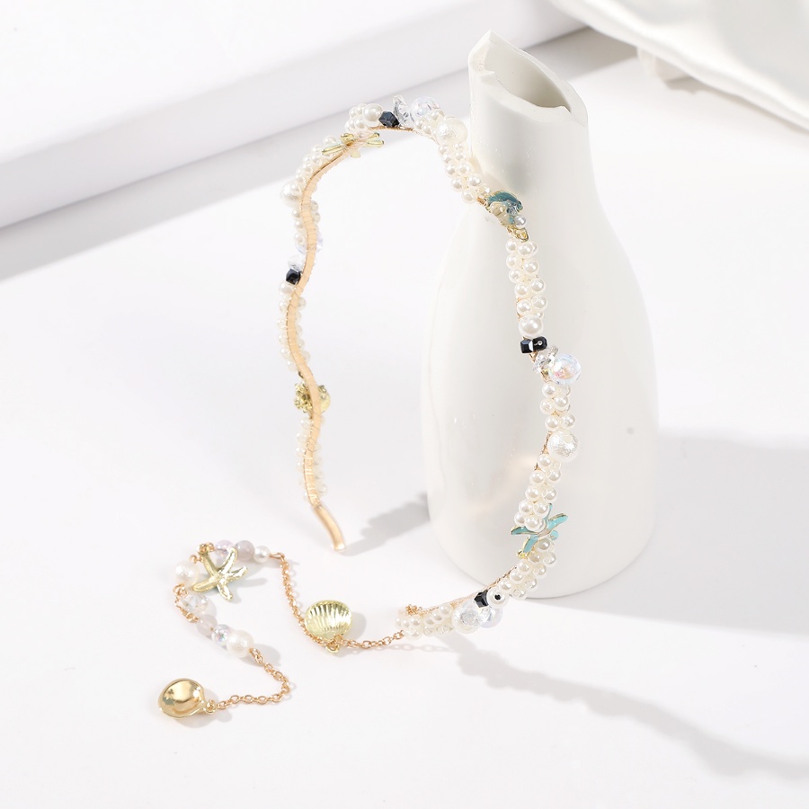 Băng Đô Cài Tóc Đính Hạt Ngọc Trai Và Nơ Bằng Hợp Kim Phong Cách Hàn Quốc Cho Nữ