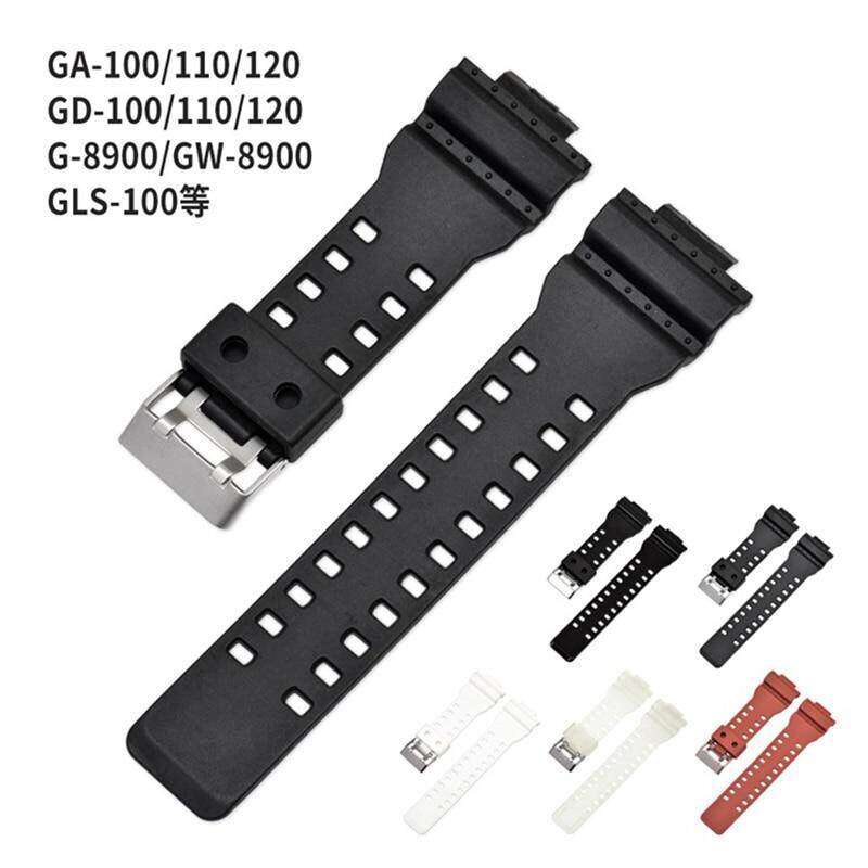 Dây Đeo Bằng Silicone 16mm Cho Đồng Hồ Casio G Shock GA-100 / 110 / 120 / 150 / 200 / 300 / 400 / 700. Dây Cáp GD GD-100 / 110 / 120. 110 / 120.Phụ Kiện Dây Đeo Thay Thế Màu Đen Chống Thấm Nước Cho G G8900 8900