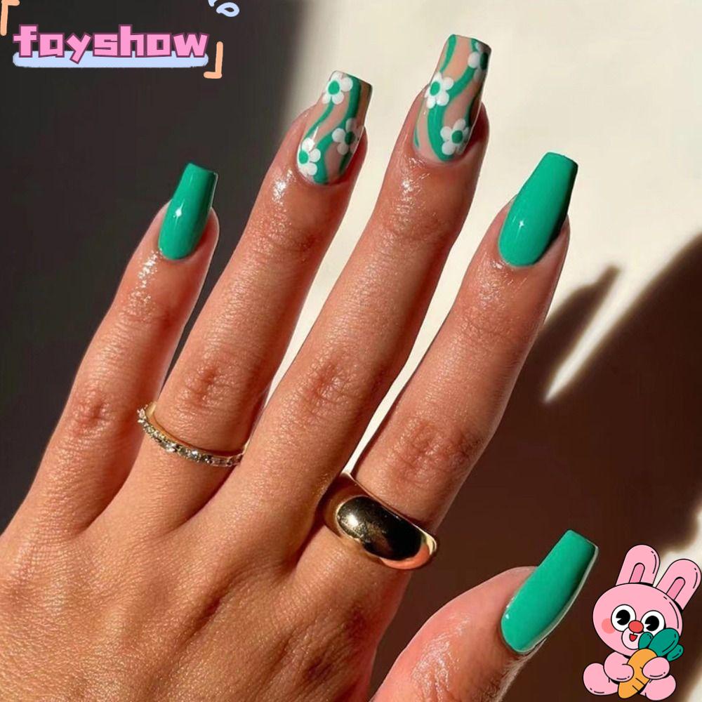 Bộ 24 Móng Tay Giả Che Phủ Toàn Diện Nhiều Màu Sắc DIY