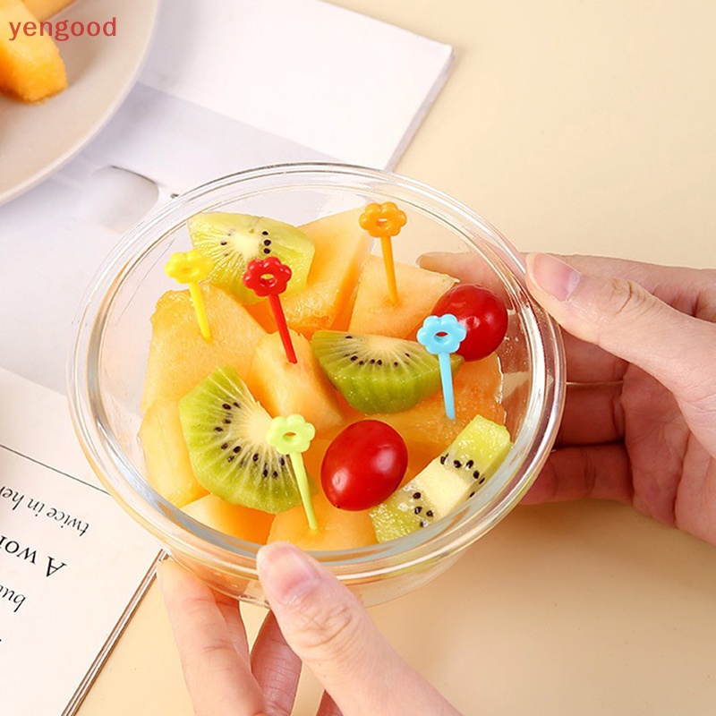 Nĩa Ăn Trái Cây / Tráng Miệng Bằng Nhựa Mini Họa Tiết Hoạt Hình Cho Bé