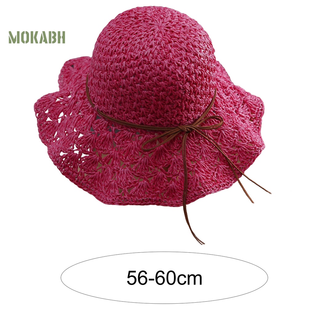 Nón Rộng Vành Chống Nắng Bằng Vải Dệt Thủ Công Màu Sắc Thắt Nơ Có Thể Gập Lại Cho Nữ