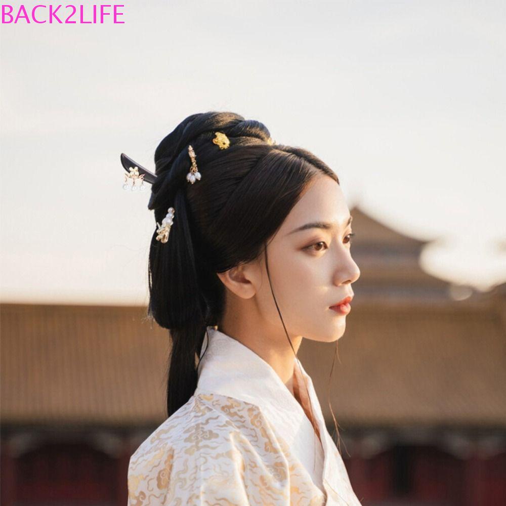 BACK2LIFE Trâm Cài Tóc Bằng Gỗ Phối Tua Rua Phong Cách Trung Hoa Cổ Điển