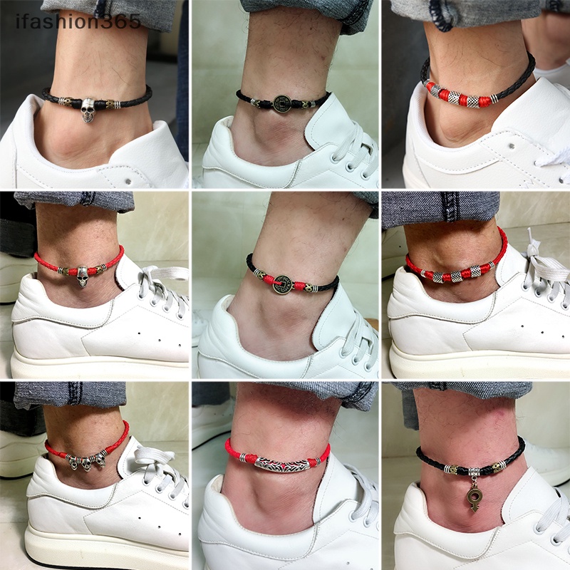 Vòng Đeo Chân Dây Thừng Có Thể Điều Chỉnh Làm Bằng Tay Cho Nam [ifashion365] [ifashion365]