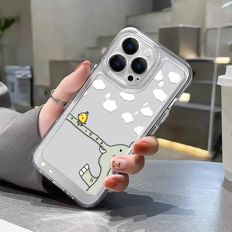 Ốp Điện Thoại TPU Mềm Trong Suốt Chống Sốc In Hình Chú Voi Dễ Thương Cho IPhone 11 14 13 12 Pro Max XS X XR 7 + 8 6 6S Plus Sự Bảo Vệ