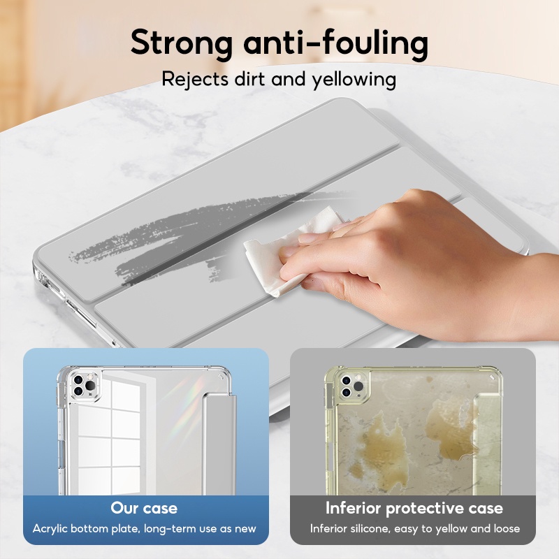 TBTIC Ốp Máy Tính Bảng Bằng Acrylic Trong Suốt Có Ngăn Đựng Bút Cho iPad Air 5 4 10.9 Pro 11 10th 9th 8th 7th Gen 10.2 Mini 6