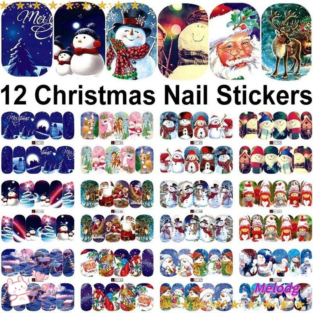 Bộ 12 Tấm Hình Dán Móng Tay Nghệ Thuật Nhiều Họa Tiết Dành Cho Nữ