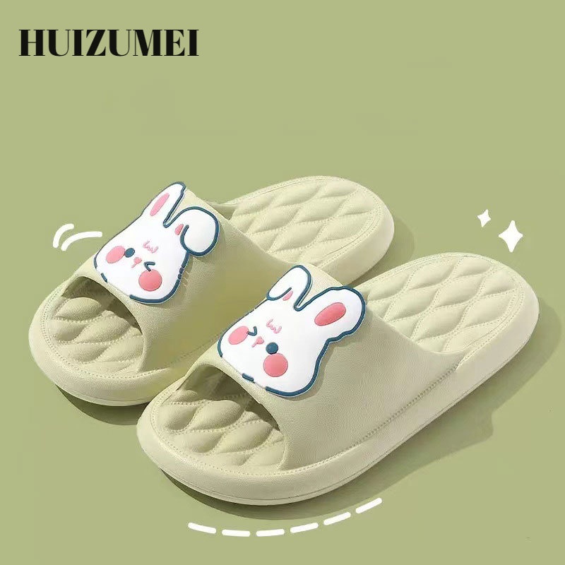 Huizumei Dép Đi Trong Nhà Đế Phẳng Họa Tiết Hoạt Hình Dễ Thương Dành Cho Mẹ Và Bé