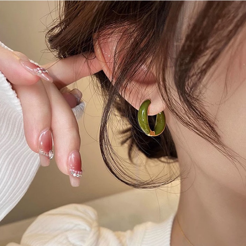 Bông Tai Hình Tròn Phong Cách Vintage Đơn Giản