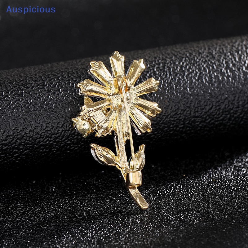 Ghim Cài Áo Hình Hoa Hướng Dương Đính Đá Zircon Màu Hồng Dễ Thương Dành Cho Nữ