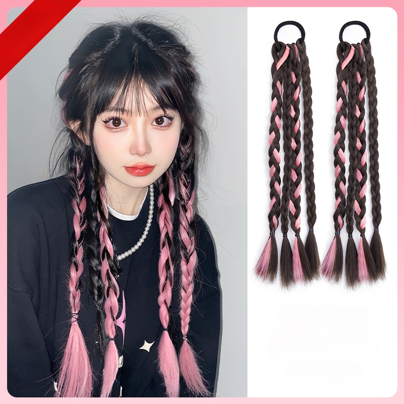 Tóc Giả Thắt Bím Đuôi Ngựa Phong Cách Mới Y2K