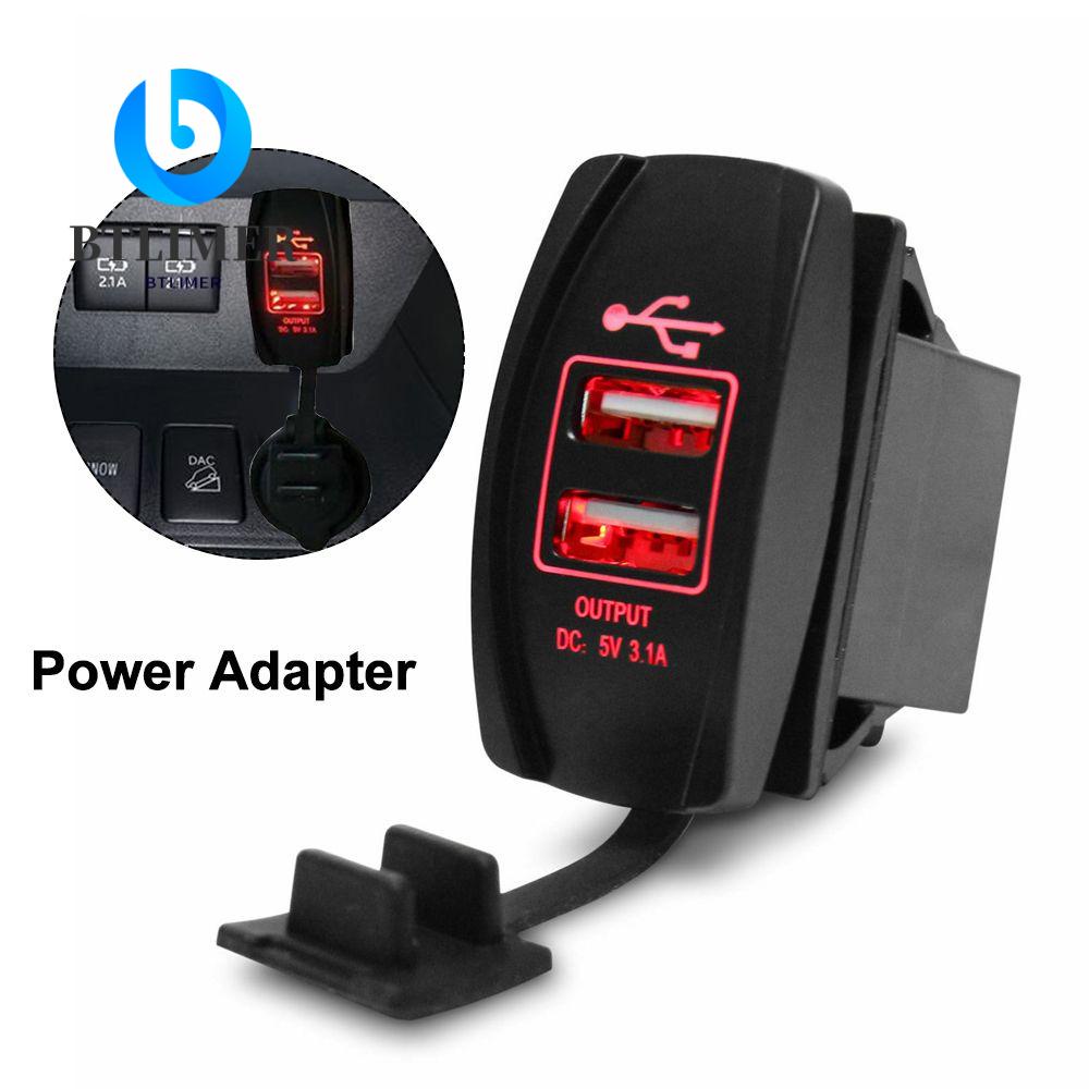 Tẩu Sạc Hai Cổng USB Chống Thấm Nước Cho Xe Hơi Xe Máy