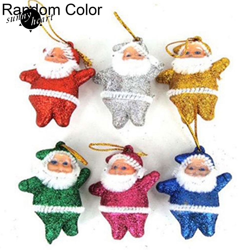 Set 6 Búp Bê Hình Ông Già Noel Dễ Thương Dùng Để Trang Trí Cây Thông Noel Tiện Dụng