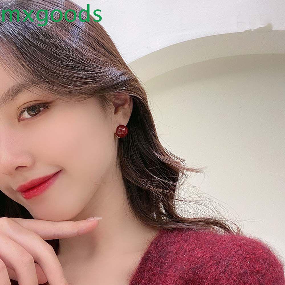 Khuyên Tai Vòng Tròn Bằng Đồng Phong Cách Tối Giản Cổ Điển Hàn Quốc Cho Nữ