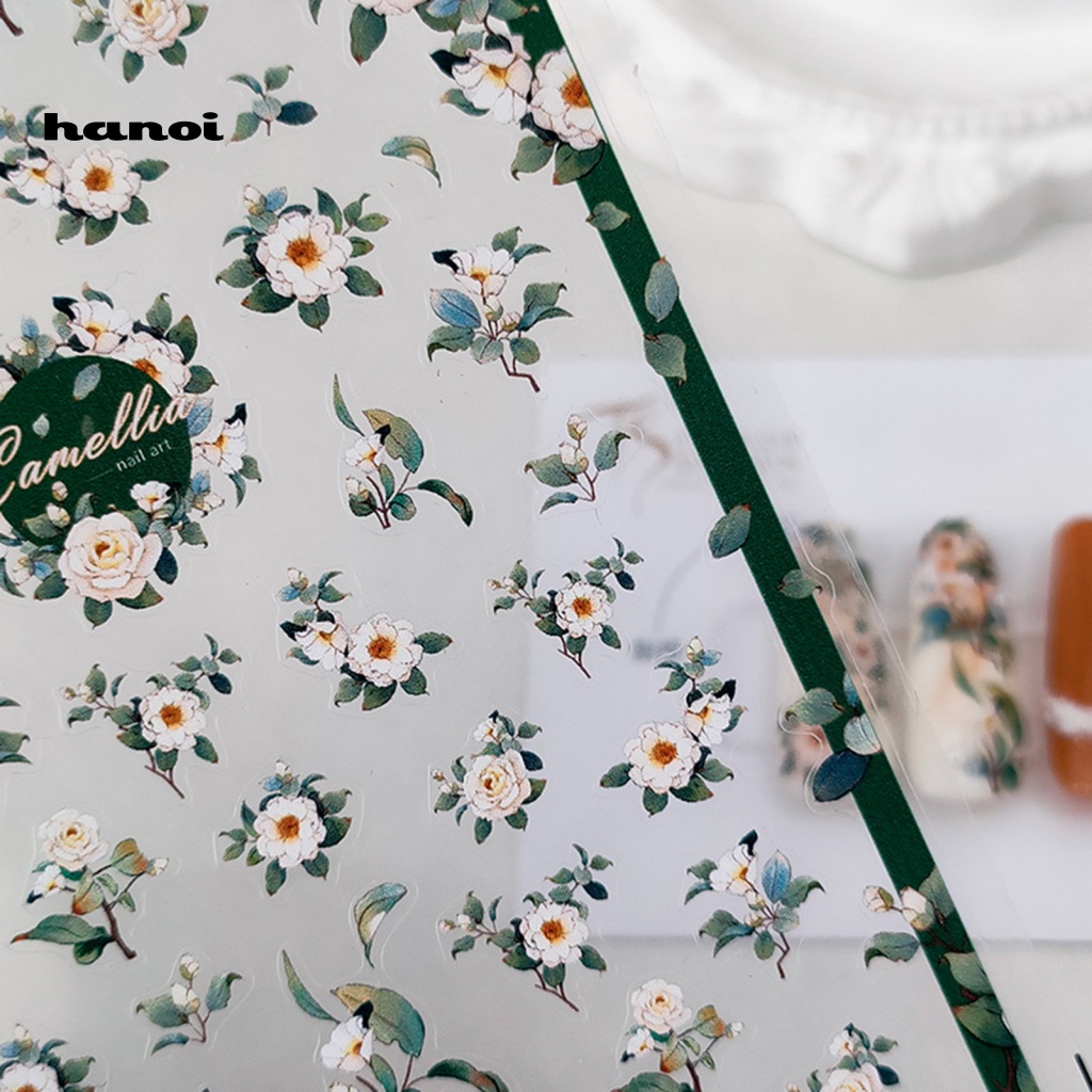 Miếng Dán Móng Tay Tự Dính Không Phai Siêu Mỏng Họa Tiết Hoa Phong Cách Nhật Bản Cho Nữ