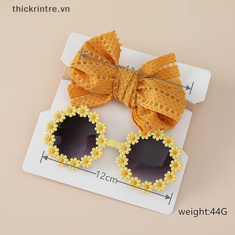 Kính Mát Gọng Tròn Họa Tiết Hoa Phong Cách Bohemia Cho Bé