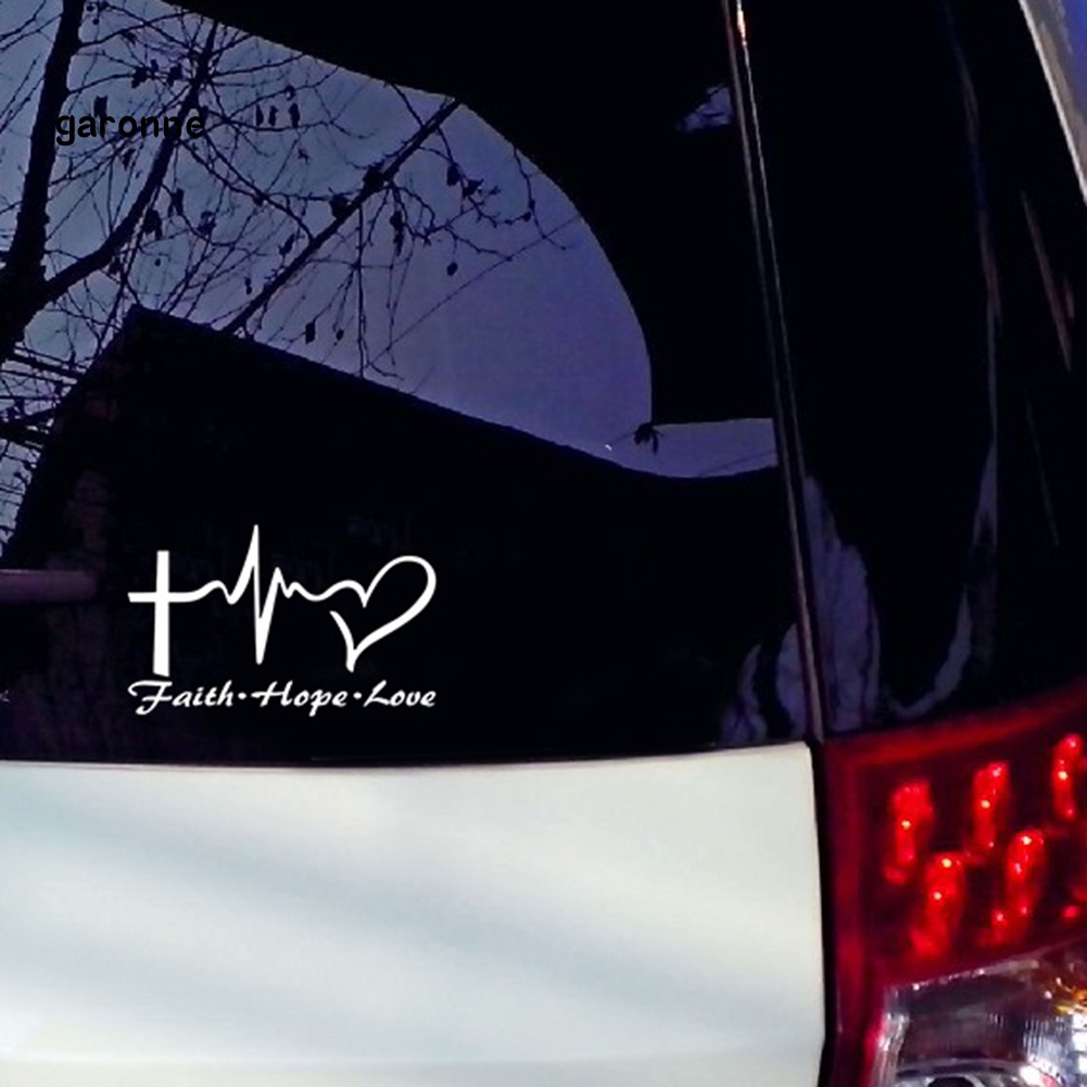 Giấy Decal Vinyl In Chữ Jesus HOPE LOVE 14.6CM x 9CM Trang Trí Xe Hơi