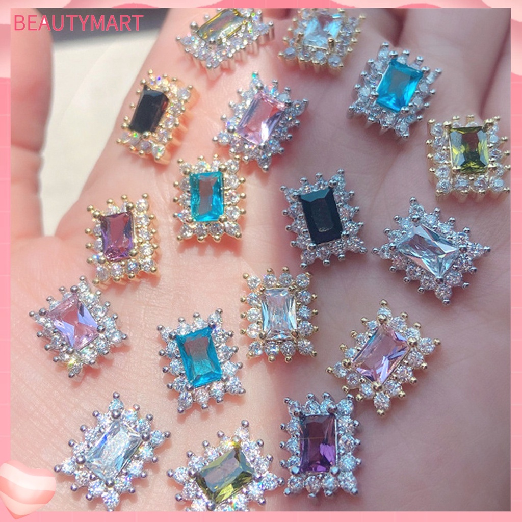 Phụ Kiện Đá Zirconia Hình Vuông Đính Trang Trí Móng Tay