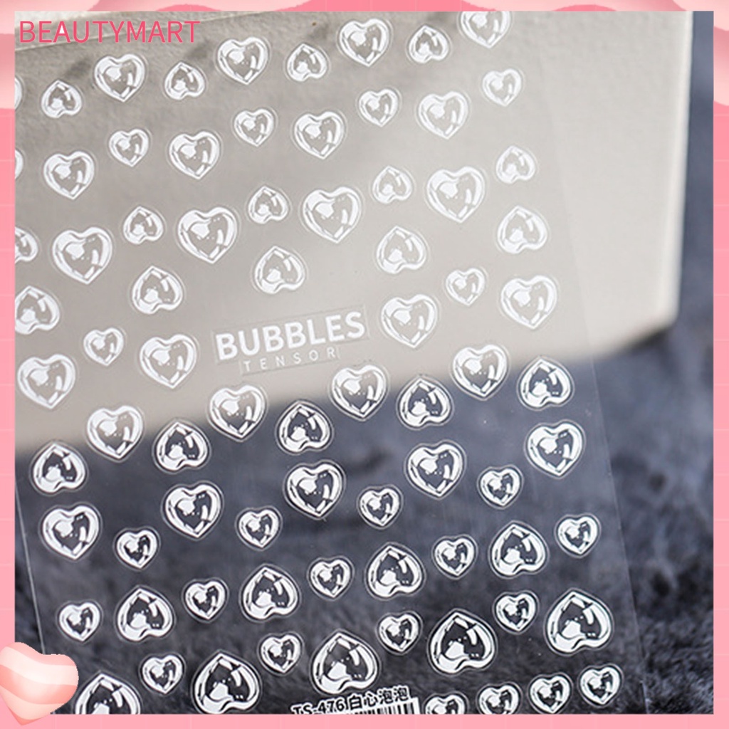 Miếng Dán Trang Trí Móng Tay Trong Suốt Siêu Mỏng Họa Tiết Bong Bóng 5D