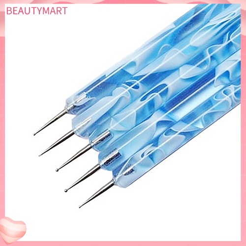 Set 5 Cọ Vẽ Móng Tay 2 Đầu Chuyên Dụng Cho Nữ