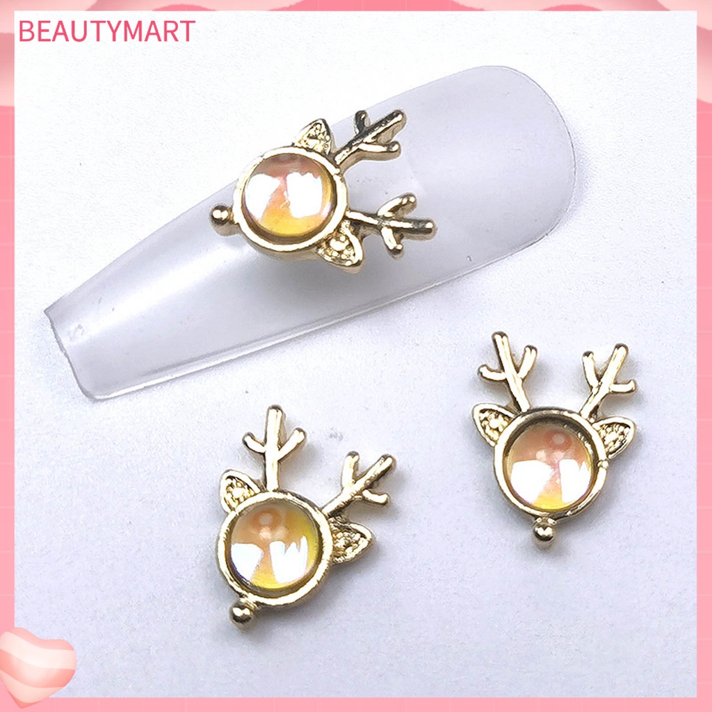 Set 10 Phụ Kiện Trang Trí Móng Tay 3D Hình Sừng Hươu Cho Nữ