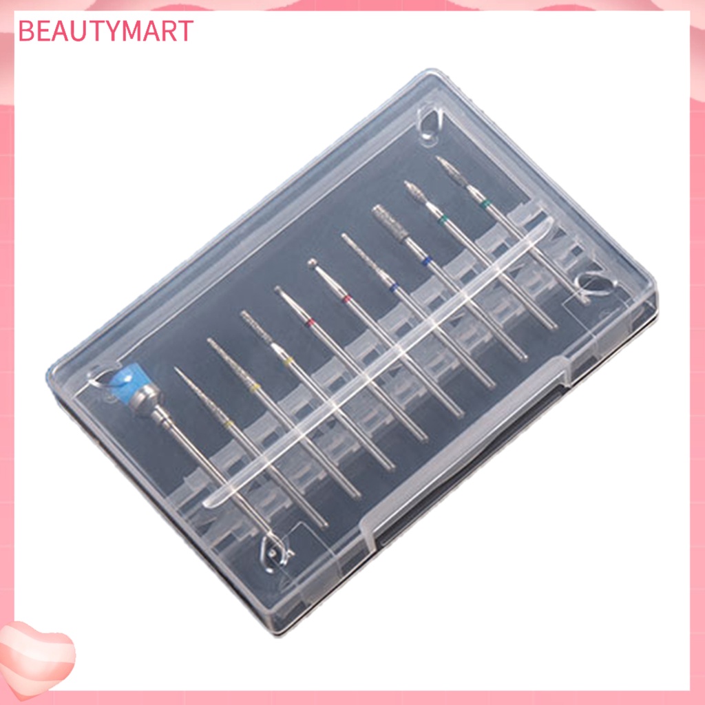 Hộp 10 Mũi Khoan Đánh Bóng Móng Tay Độ Bền Cao Thông Dụng Cho Nữ