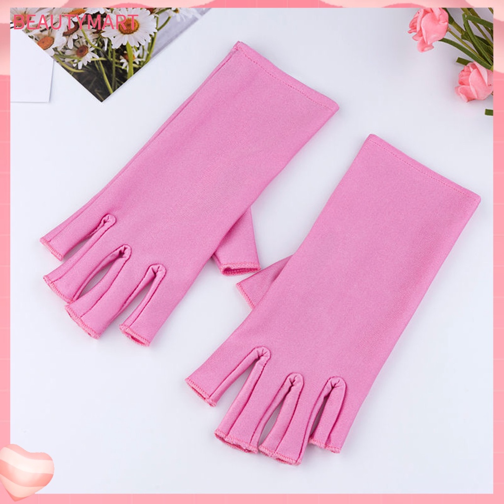 1 Đôi Găng Tay Hở Ngón Bằng Polyester Co Giãn Thoáng Khí Chống Tia UV Không Mùi Có Thể Giặt Rửa Tiện Dụng