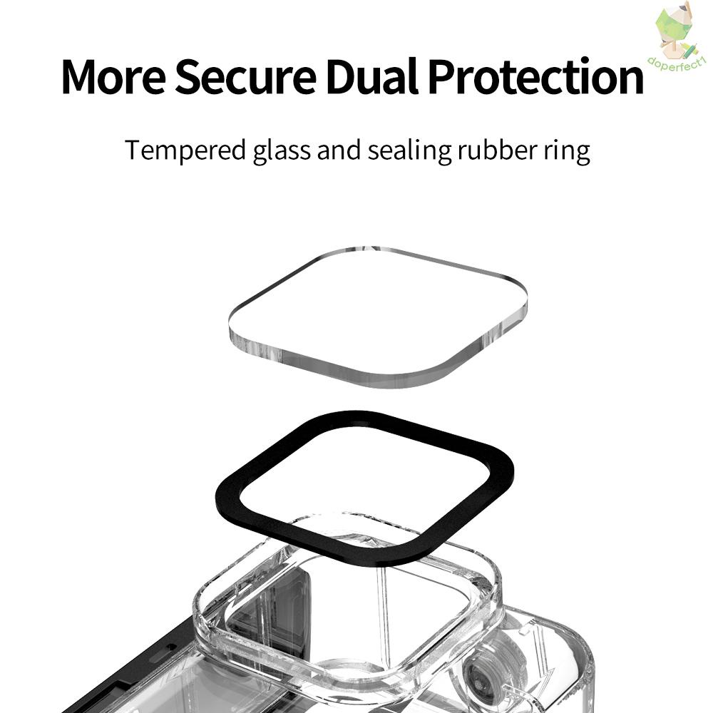 TELESIN Action Camera Protective Waterproof Case Cover Underwater 45m/148ft Diving Housing Underwater Accessories Replac   Came-6.5