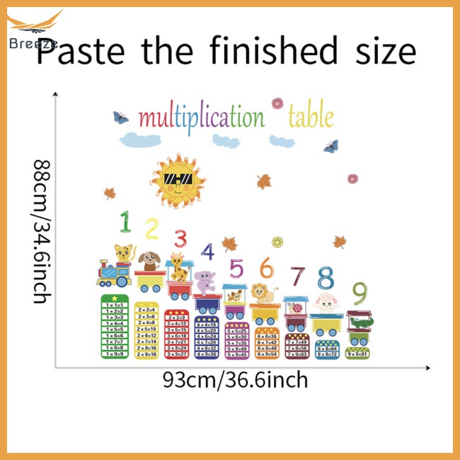 Set 2 Tấm Đề Can Dán Tường In Hình Động Vật Hoạt Hình Trang Trí Phòng Bé