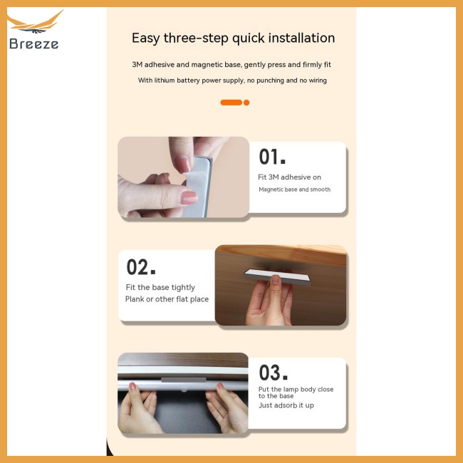 Đèn Pin Led Không Dây 3 Cấp Độ Có Thể Điều Chỉnh Bảo Vệ Mắt Kèm Sạc Usb Tiện Dụng