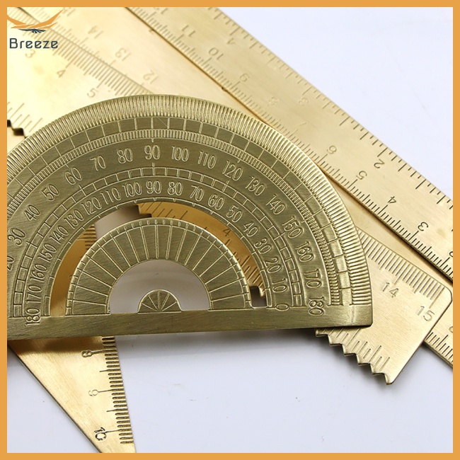 Thước Đo Góc Tam Giác Bằng Đồng Thau Phong Cách Cổ Điển Tiện Dụng Cho Văn Phòng / Trường Học
