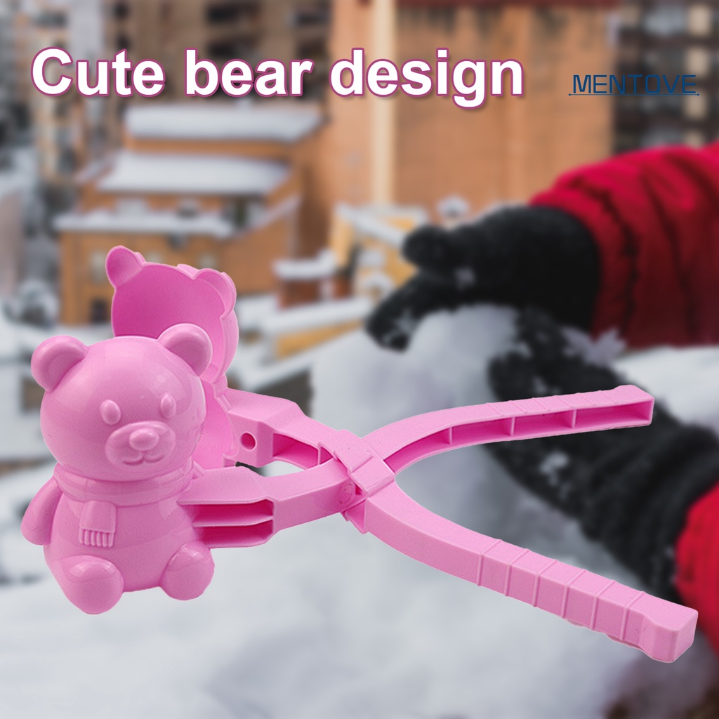[MT] Đồ Chơi Kẹp Làm Quả Bóng Tuyết Mùa Đông Bằng Nhựa Hình Gấu Phong Cách Bóng Đá Có Công Tắc Cho Trẻ Em