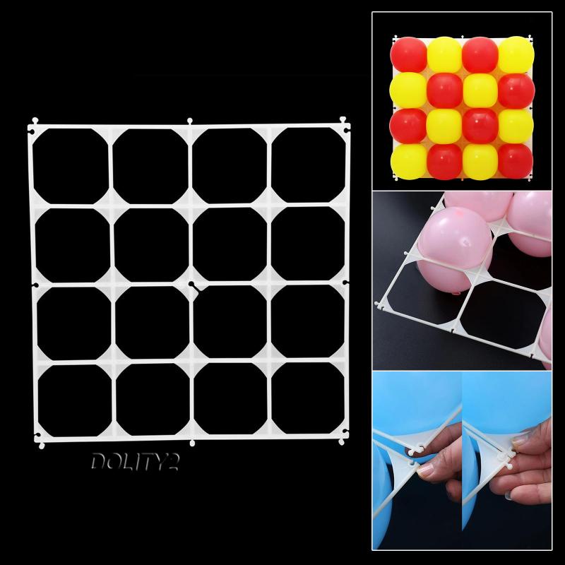 [Dolity2] Khung Bong Bóng Treo Tường Dạng Lưới 4 Ngăn Trang Trí Tiệc Hóa Trang Lễ Hội