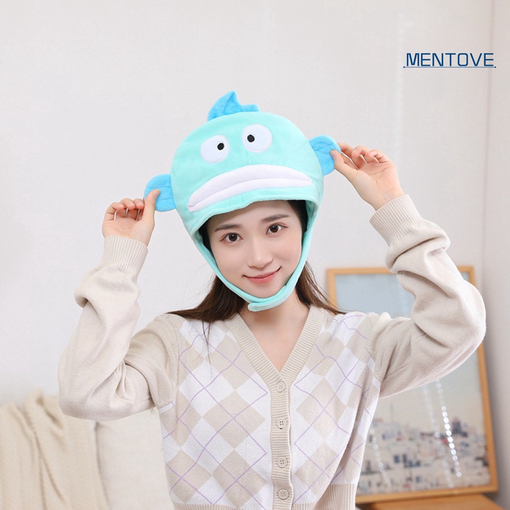 Mũ Trùm Đầu Mềm Mại Thêu Hình Đôi Mắt Cá Hóa Trang Halloween