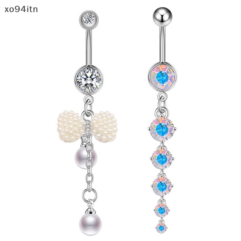 Khuyên Rốn Chất Liệu Thép Không Gỉ Đính Đá Nhân Tạo Hình Bướm Thời Trang