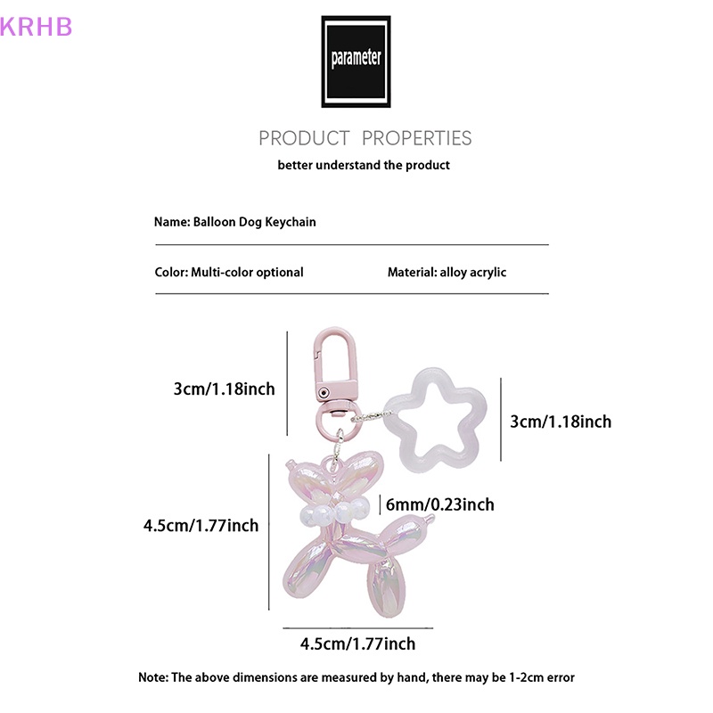 Móc Khóa Hình Cún Và Ngôi Sao Màu Kẹo Ngọc Trai Bằng Acrylic Dễ Thương Mới