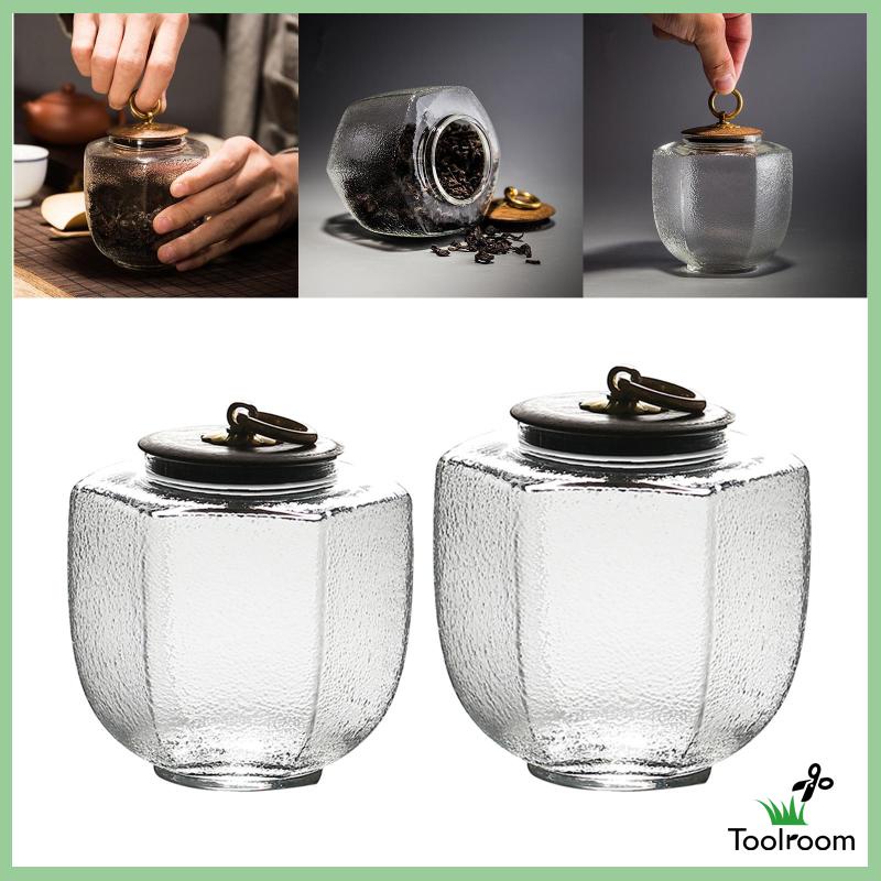 Hũ Thủy Tinh Tròn Đựng Trà / Thức Ăn Phong Cách Retro Cho Nhà Bếp / Phòng Ăn
