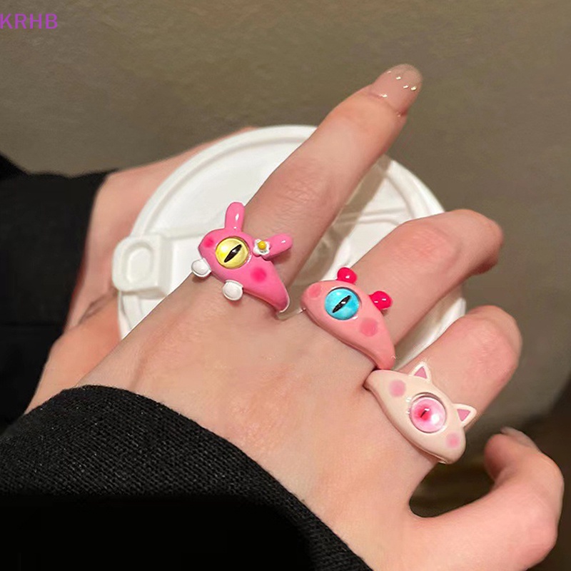 Nhẫn Hình Mèo Đen Mắt To Vui Nhộn Thời Trang Cho Nữ Mới