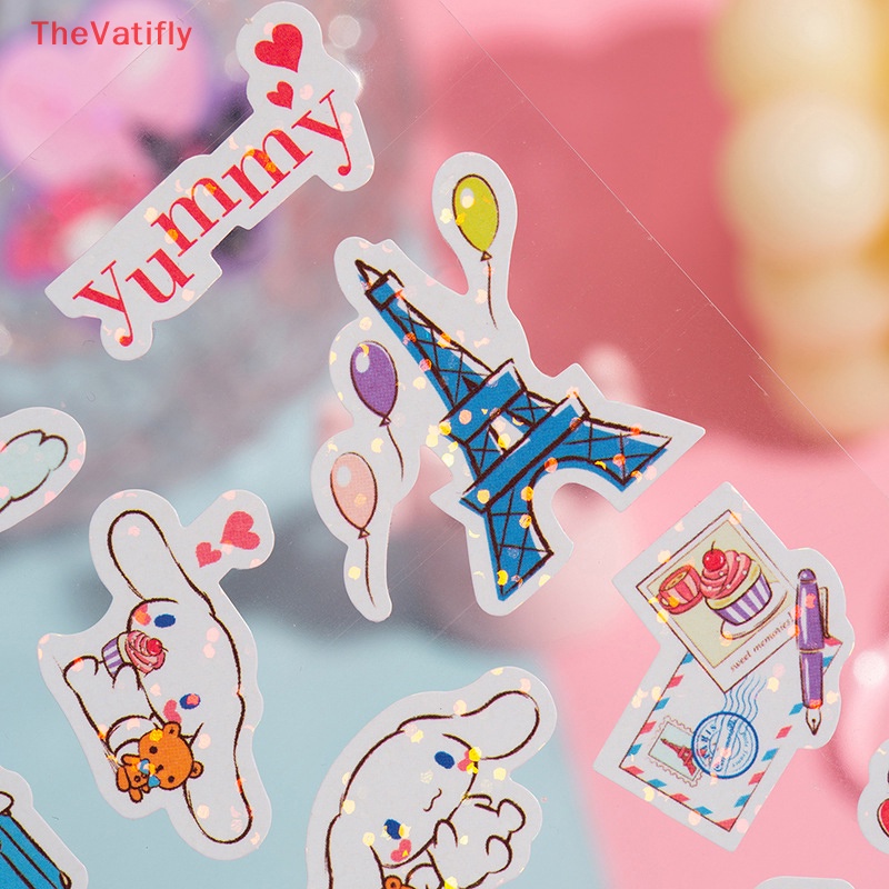 Bộ 5 Sticker Sanrio Hello Kitty Kuromi Pachacco Goo Trang Trí Sổ Tay Nhật Ký DIY