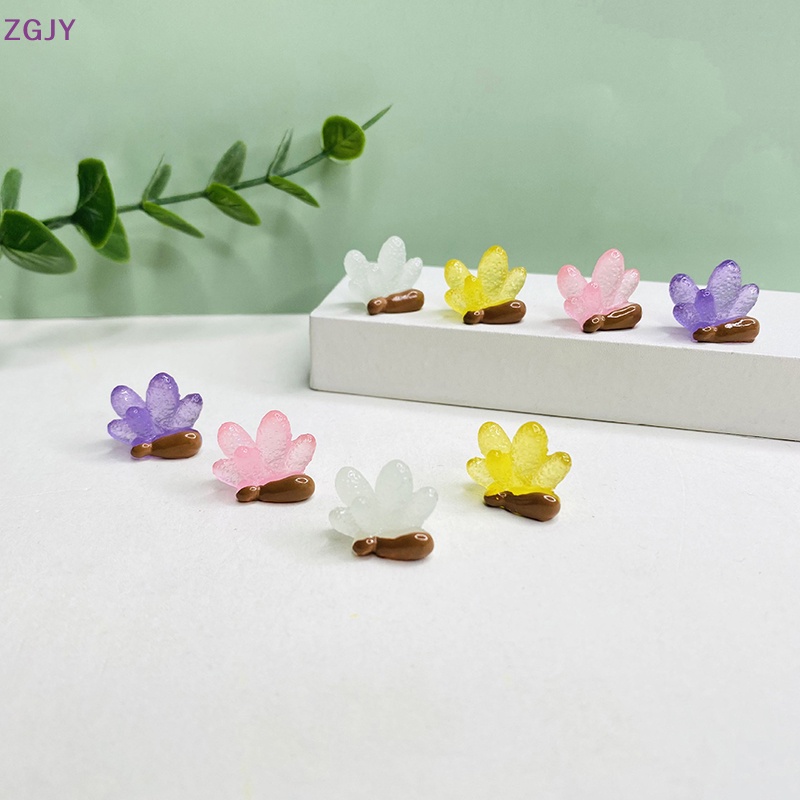 Set 10 Mô Hình San Hô Nhựa Trong Suốt Màu Dạ Quang Trang Trí Nhà Búp Bê Mới