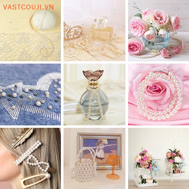 Chuỗi Hạt Ngọc Trai Acrylic 3mm 4mm 6mm 8mm 10mm Dùng Làm Trang Sức DIY