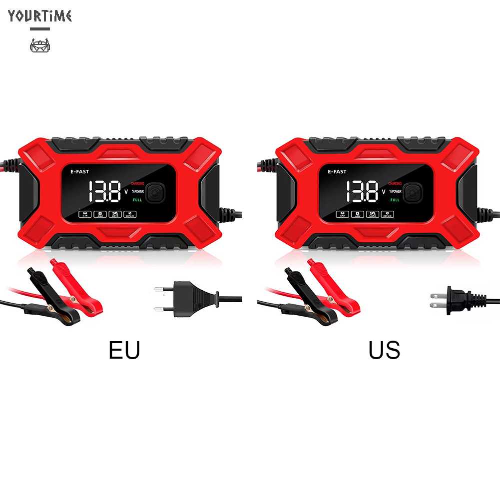 Bộ SạC Pin Thông Minh 12V6A VớI MàN HìNh Kỹ ThuậT Số Cho Xe Hơi Xe MáY