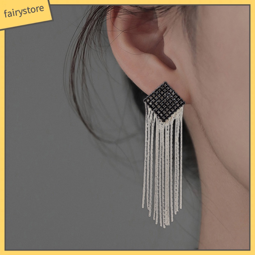 [FRO] Bông Tai Thả Dây Dài Bằng Hợp Kim Trang Sức Đơn Giản Thời Trang Cho Ngày