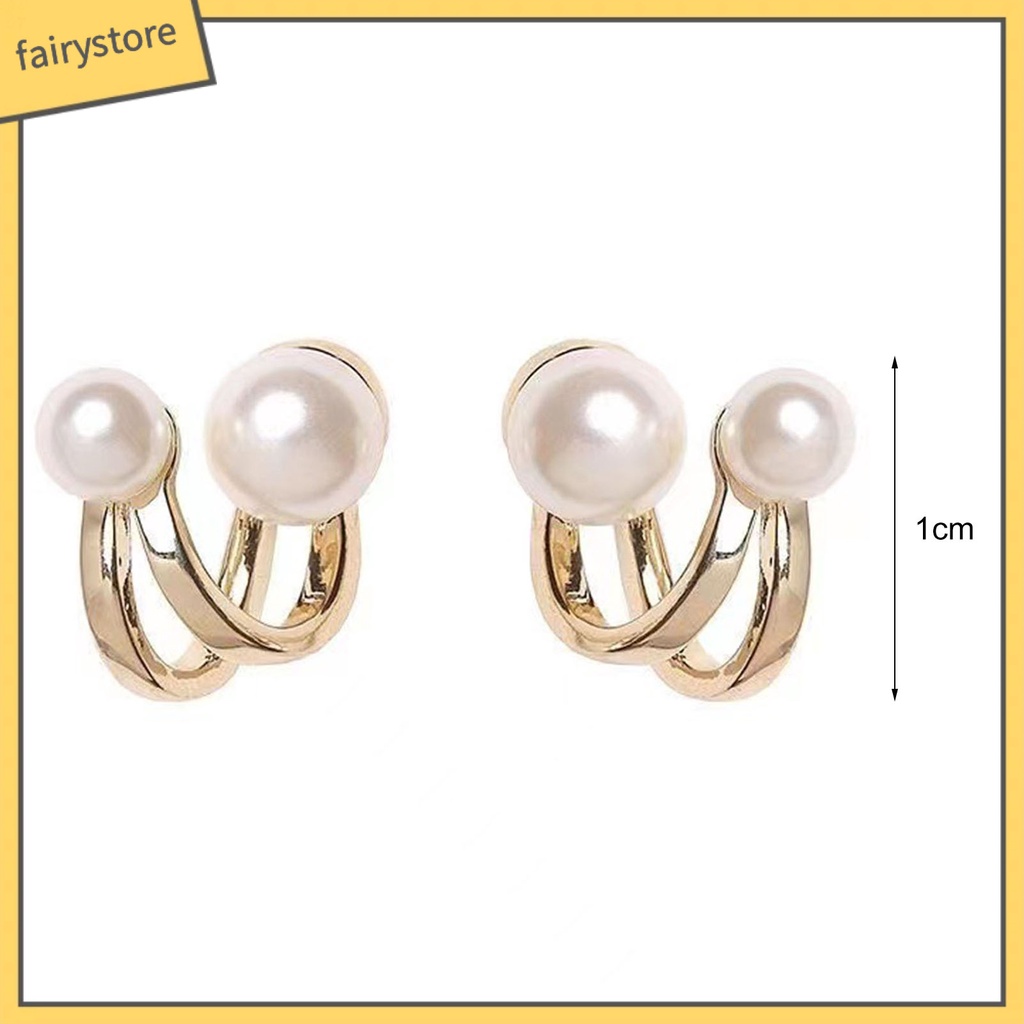 1 Đôi Bông Tai Đính Ngọc Trai Giả Cao Cấp Phong Cách Hoàng Gia Dành Cho Nữ