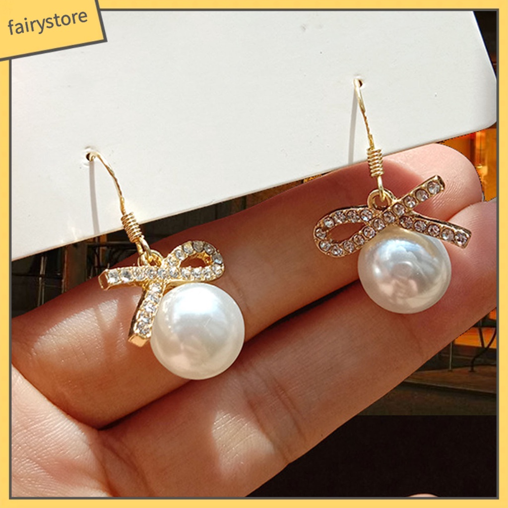 Bông Tai Hình Nơ Đính Đá Thời Trang Dành Cho Nữ