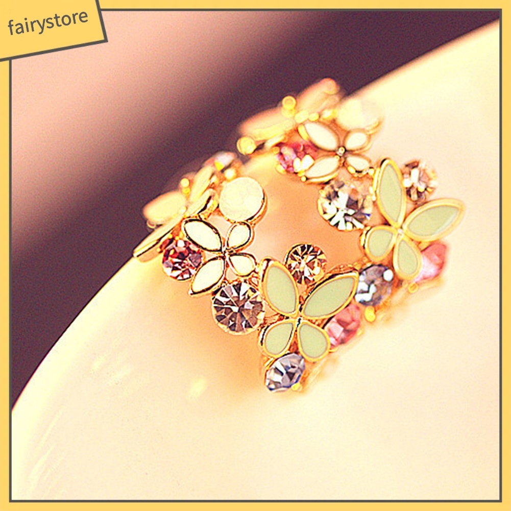 Bông Tai Hình Bướm Đính Đá Thời Trang Dành Cho Nữ