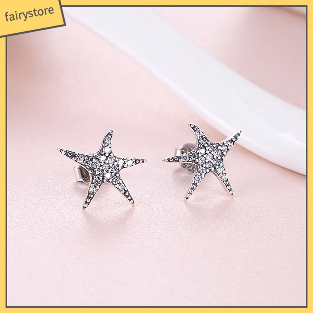 [FRO] 1 Đôi Bông Tai Đinh Tán Hình Sao Biển Dễ Thương Thoải Mái Mặc Làm Quà Tặng